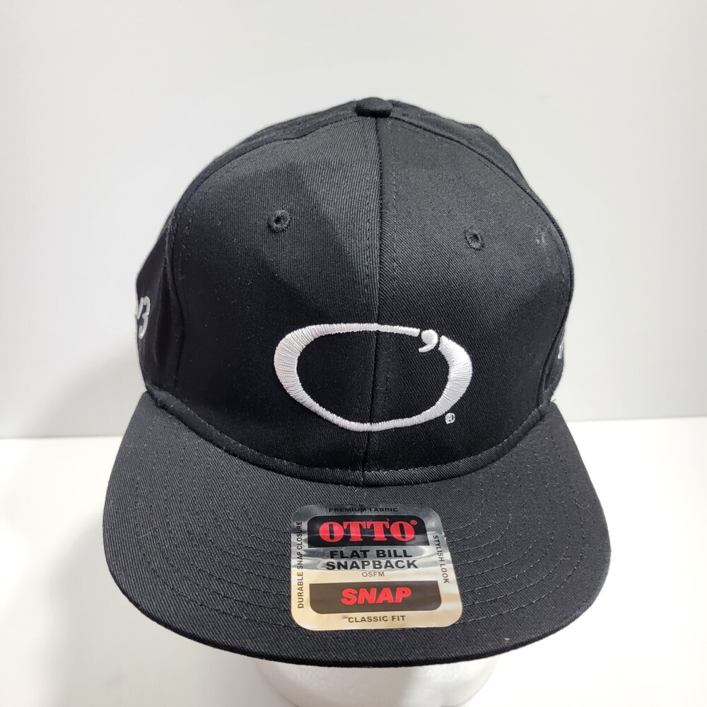 Otto Hat Cap Snapback Black Baseball Hiker Hiking Classic Fit Flat Bill OSFM Men